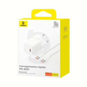 FONTE COM CABO BASEUS 30W CARREGAMENTO RAPIDO TYPE-C
